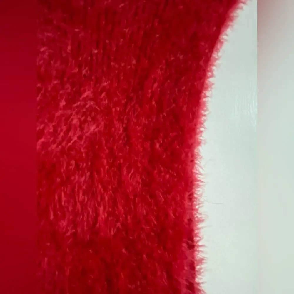 Charlotte Russe Red Fluffy Knit Infinity Scarf